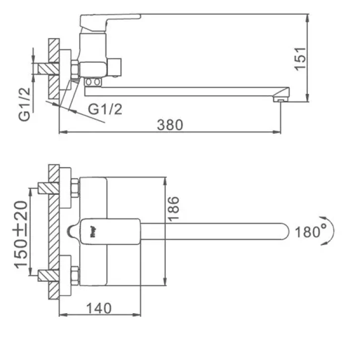 Змішувач для ванни Frap F2260, хром