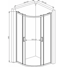 Душ.каб.полукр. AQUAF-ELBE 90х190 хром. стекло сатин