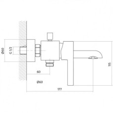 Змішувач для ванни Cersanit Luvio