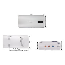 Бойлер электрический Thermo Alliance 100 л плоский горизонтальный, мокрый ТЭН 2 кВт (0,8+1,2) DT100H20G(PD)
