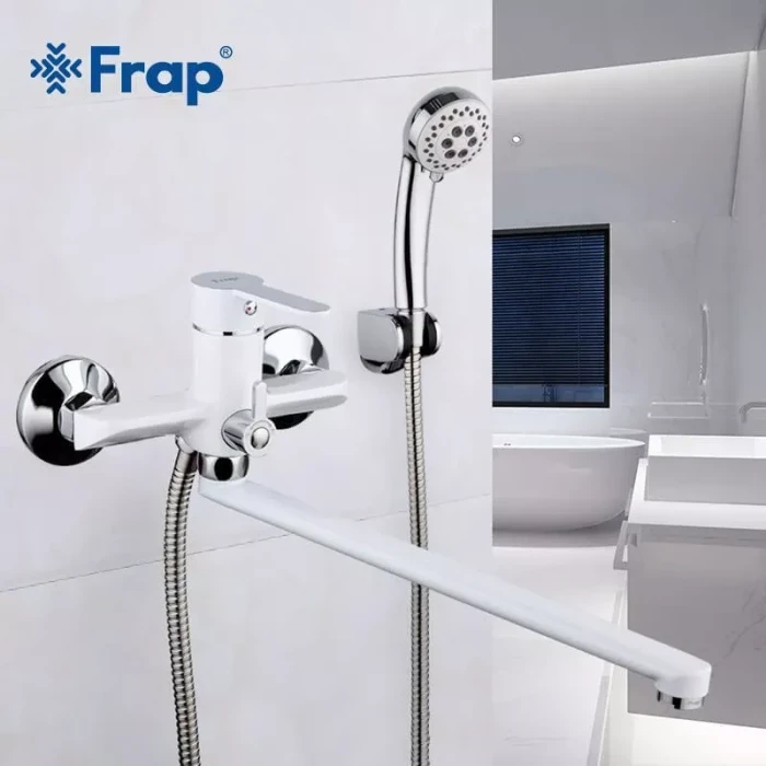 Змішувач для ванни Frap F2241, білий/хром