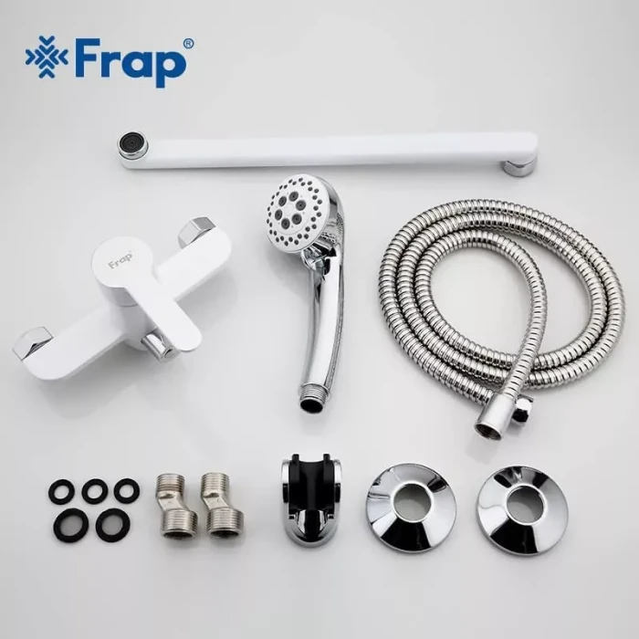 Змішувач для ванни Frap F2241, білий/хром