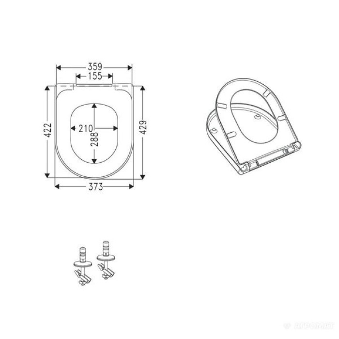 Сидіння для унітазу ARCHITECTURA Quick Release и Soft Closing 98M9C101