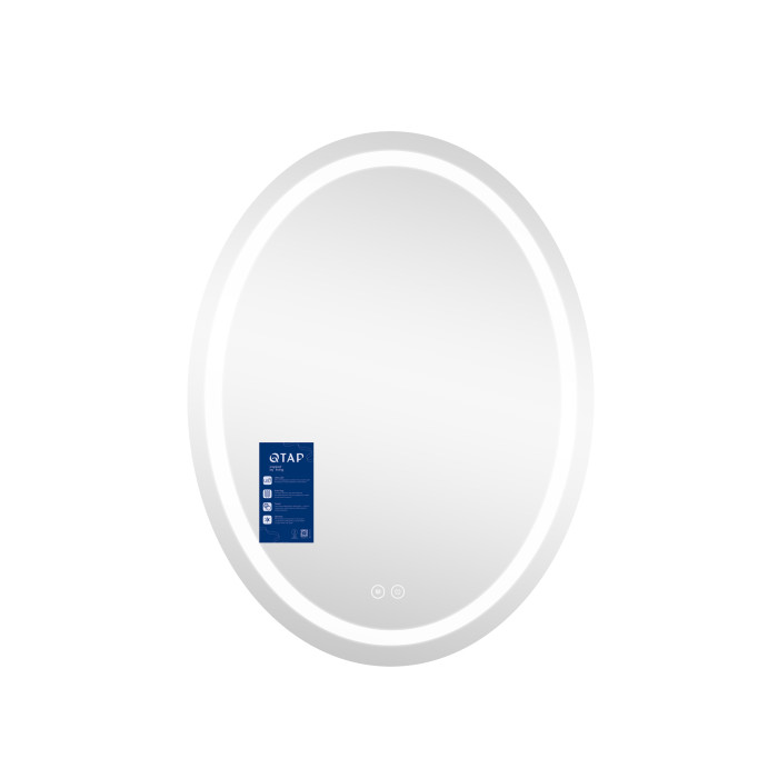 Дзеркало Qtap Mideya 500х700 з LED-підсвічуванням Touch, з антизапітнінням, диммером QT2078NCR5070W