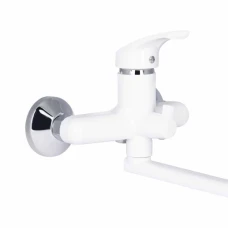 Смеситель для ванны Brinex 36W 005, с длинным изливом, белый
