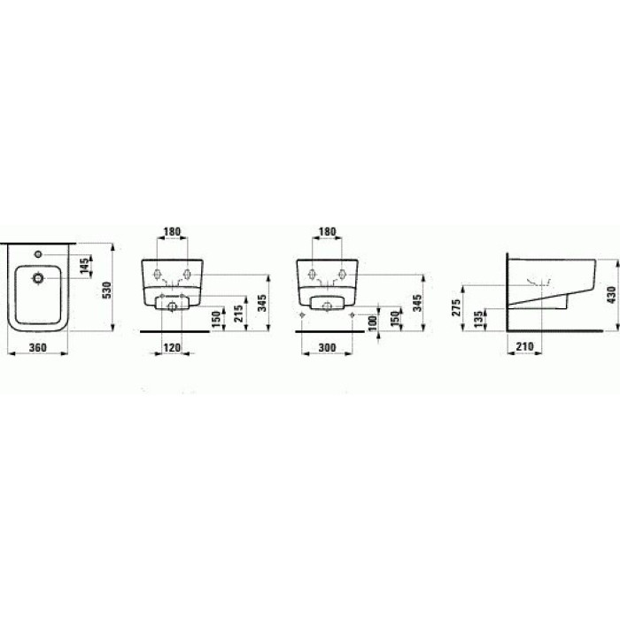 Біде підвісне біле з переливом LAUFEN PRO S H8309610003021