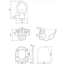 Унітаз підвісний Cersanit LARGA Clean On 331/S701-472 з дюропластовим сидінням