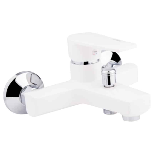 Смеситель для ванны Brinex 35W 006, с коротким изливом, белый