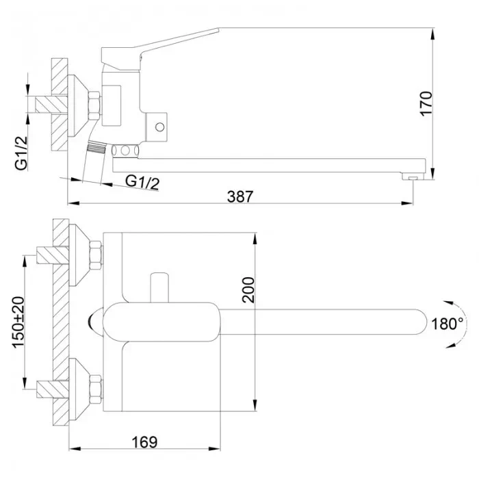 Змішувач для ванни Frap F2261, хром
