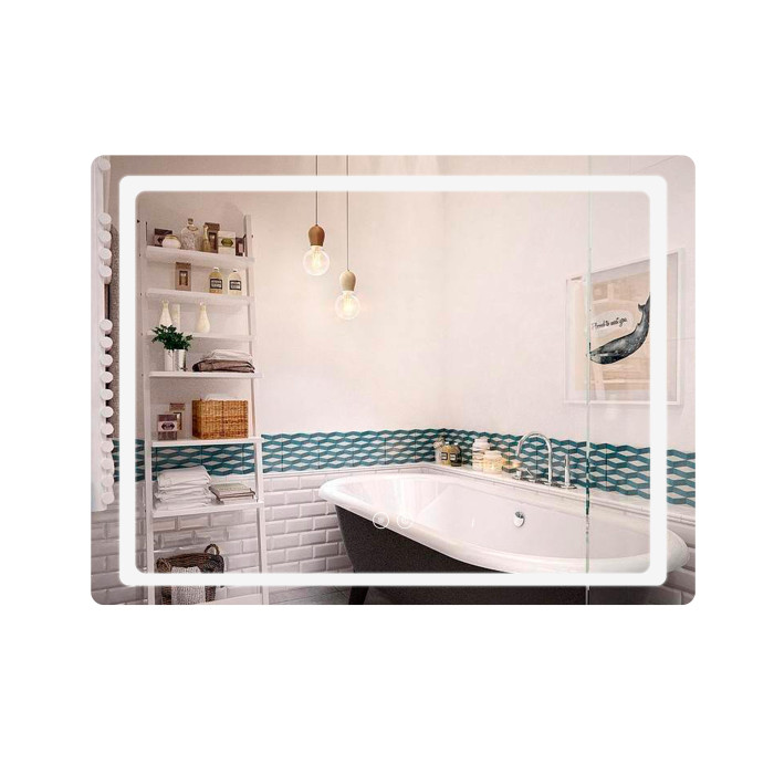 Дзеркало Qtap Mideya (DC-F614) 700х500 з LED-підсвічуванням Touch, з антизапітнінням, диммером QT2078NCF07050W