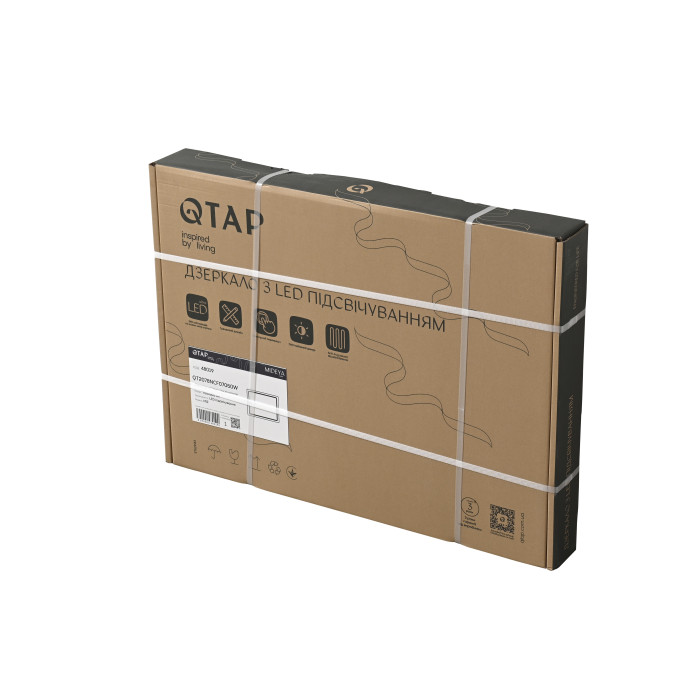 Зеркало Qtap Mideya (DC-F614) 700х500 с LED-подсветкой Touch, с антизапотеванием, диммером QT2078NCF07050W Зеркало Qtap Mideya (DC-F614) 700х500 с LED-подсветкой Touch, с антизапотеванием, диммером QT2078NCF07050W