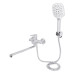 Смеситель для ванны Qtap Grand с поворотным изливом (c душевым гарнитуром) QTGRACRM005 Chrome