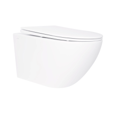 Унітаз підвісний Q-TAP Jay Rimless з дюропластовим сидіннням slim  soft-close/Quick relase White