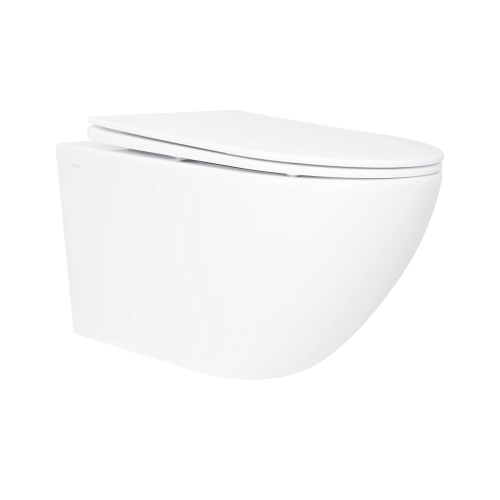 Унітаз підвісний Q-TAP Jay Rimless з дюропластовим сидіннням slim  soft-close/Quick relase White