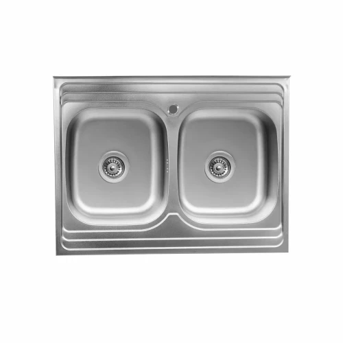 Кухонна мийка із двома чашами 790х660х180 сатин PLATINUM