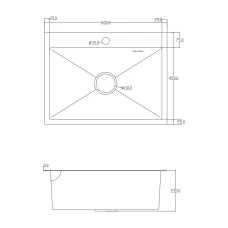 ID 6045 Мойка для кухни 600x450x215мм,(3.0/0.8мм), SUS 304 сифон, дозатор, кошик, Satin {1/1}