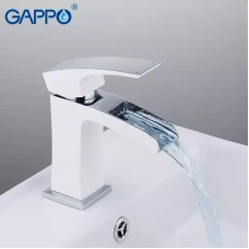 Змішувач для умивальника GAPPO G1007-30, білий/хром