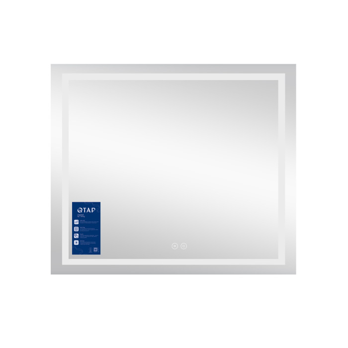 Зеркало Qtap Mideya 800х700 с LED-подсветкой Touch, с антизапотеванием, с диммером QT2078NCF8070W