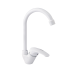 Смеситель для кухни Brinex 36W 007, с изогнутым изливом, белый