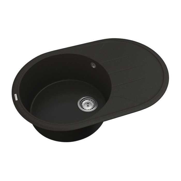 Мойка для кухни из исскуственого камня Vankor Sity  780х510х200 овал. Black + сифон