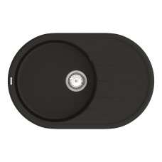 Мойка для кухни из исскуственого камня Vankor Sity  780х510х200 овал. Black + сифон