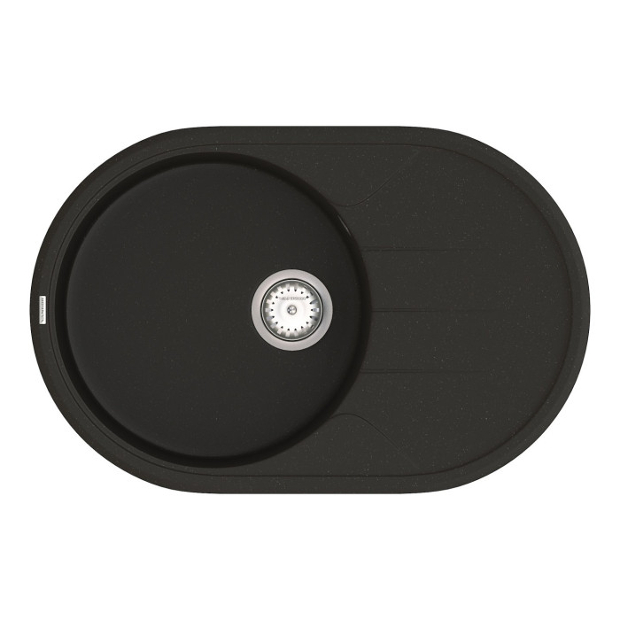 Мойка для кухни из исскуственого камня Vankor Sity  780х510х200 овал. Black + сифон