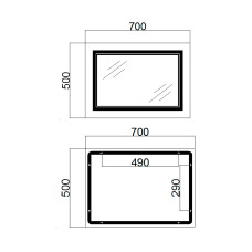 Дзеркало Qtap Cardinal (CA1) 700х500 з LED-підсвічуванням Touch, з антизапітнінням, з диммером,з регулюванням температури коліру (3000-6500K) QT0478C5070
