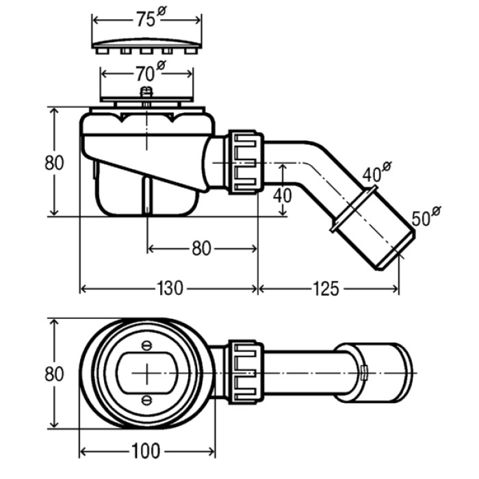 Сифон для душа 75мм Domoplex (364755)