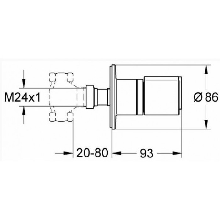 Grohtherm2000 New Накладная панель скрытой вентильной головки