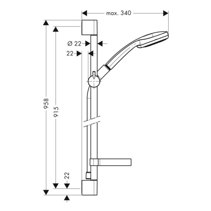 Душовий набір Croma HANSGROHE 100 Multi, 0,90 м