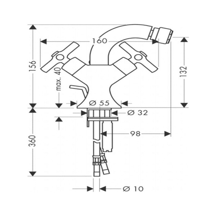 Смеситель для биде HANSGROHE Axor Terrano 37230810
