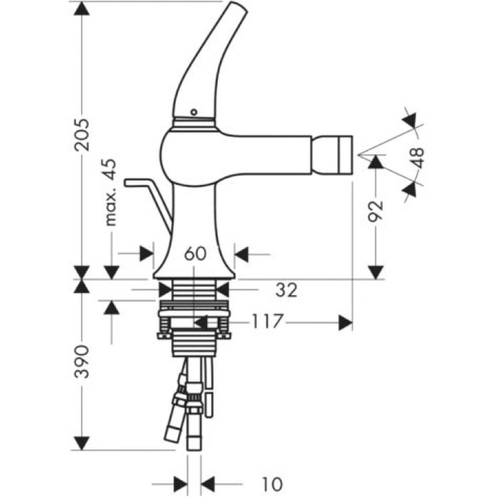 Axor Terrano - змішувач на біде (хром) HANSGROHE 37200000