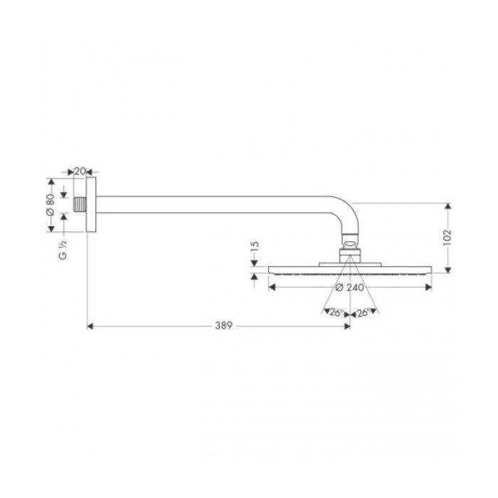 Лейка верхнего душа HANSGROHE Raindance AIR