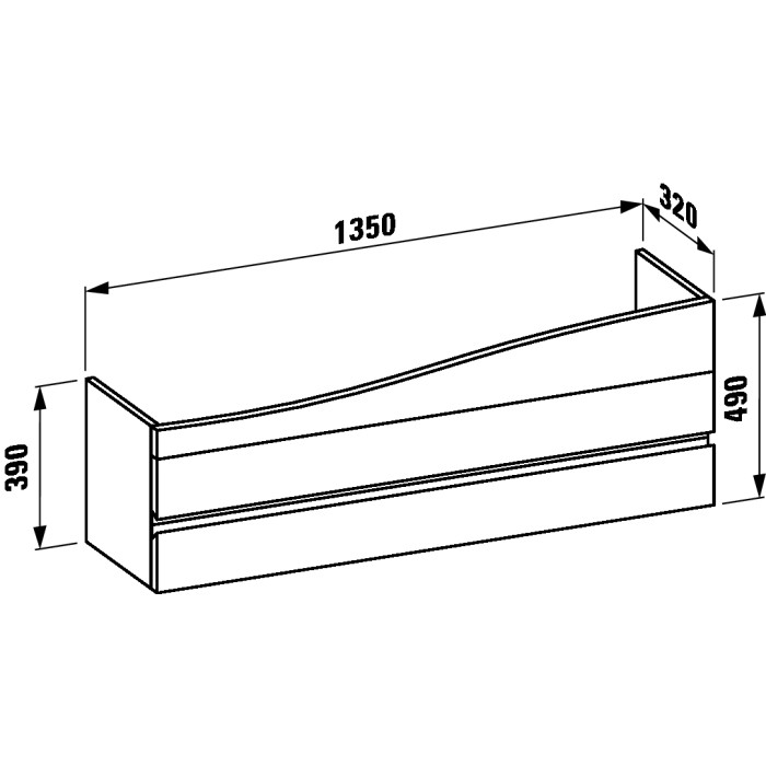 ALESSI ONEvolution тумба під умивальник 135*32см (колір світлий горіх)