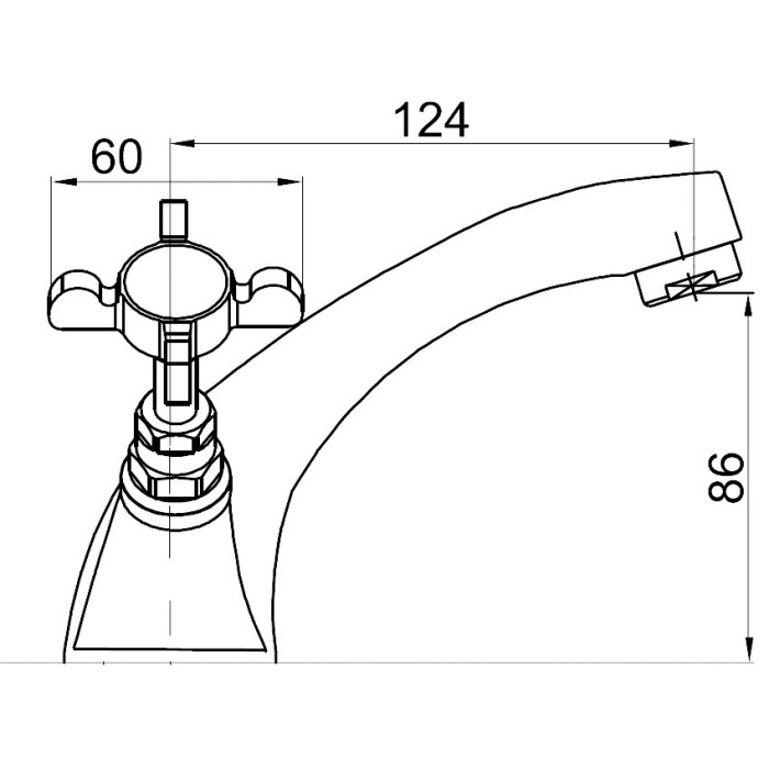 Смеситель для раковины CUTHNA stribro двухвентильный, хром