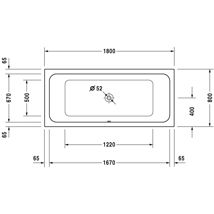 Duravit D-CODE ванна 180*80см