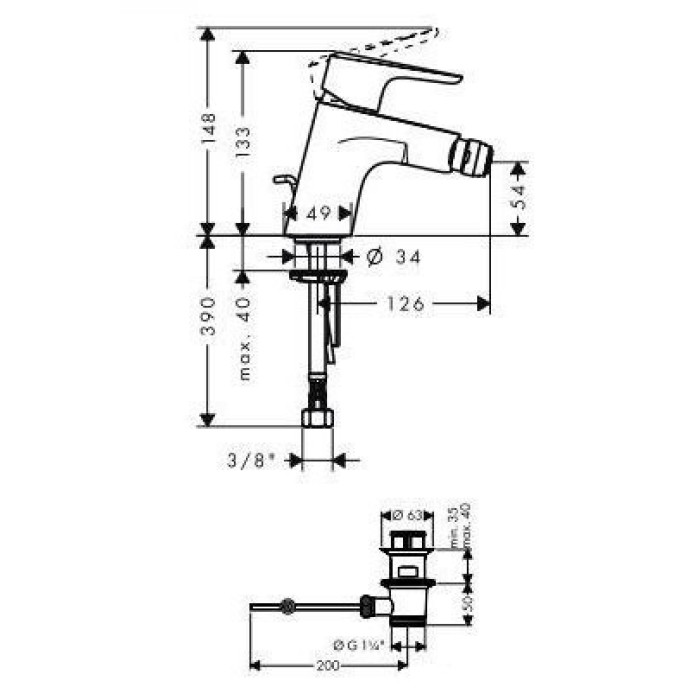 Planis Steel Optic Смеситель для биде, однорычажный Planis Steel Optic Смеситель для биде, однорычажный