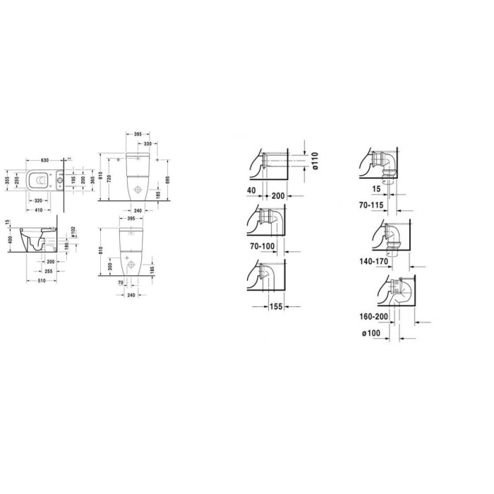 Унітаз Duravit HAPPY D 2 вертикальний