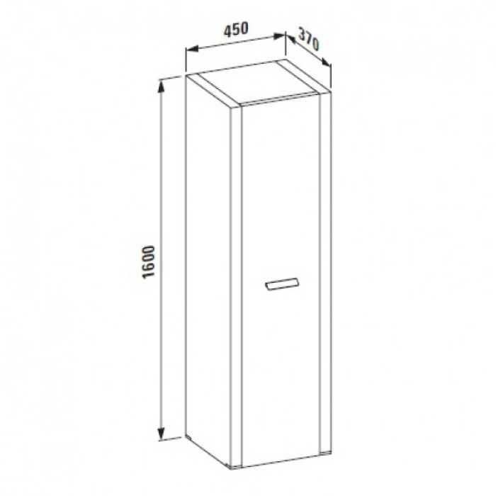 LB3 Classic/Modern шафа висока 160*45см (колір білий)