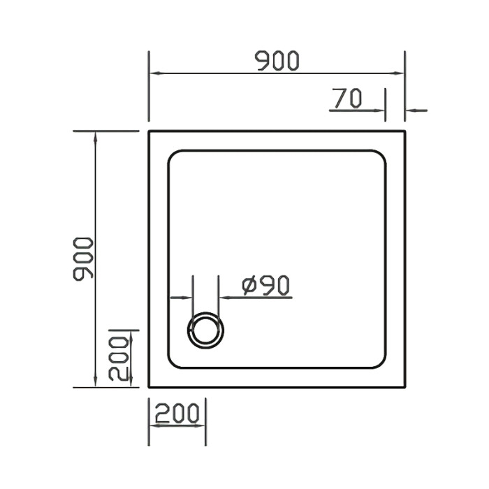 Піддон для душової кабіни EGER SMC 900*900*35 квадратний
