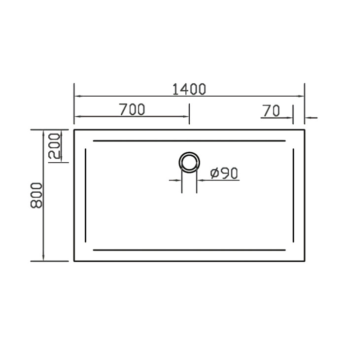 Поддон для душевой кабины EGER SMC 1400*800*35 прямоугольный