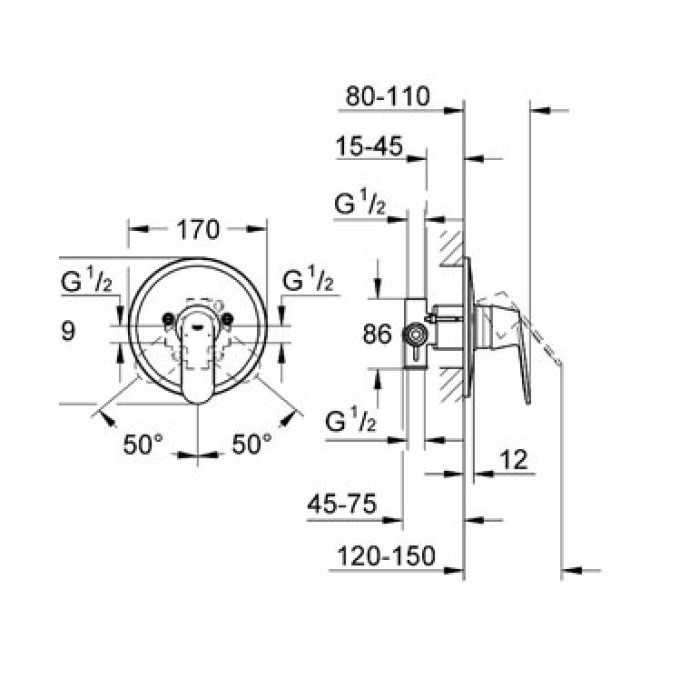 Смеситель для душа Grohe Eurosmart Cosmopolitan  (32880000) 042552