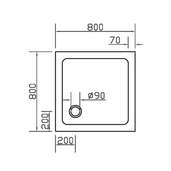 Піддон для душової кабіни EGER SMC 800*800*35мм, квадратний