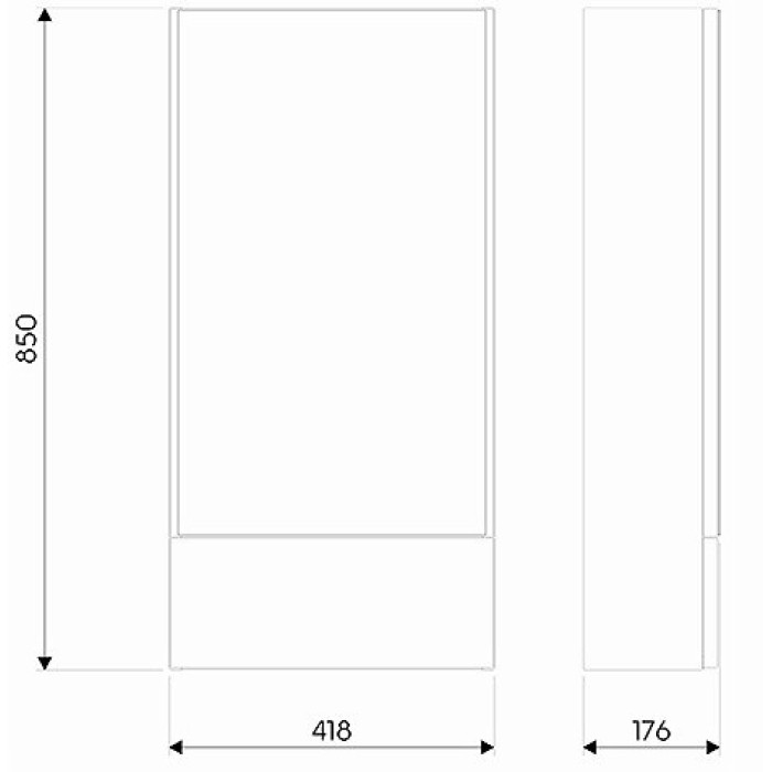 NOVA PRO шафка 49,3*85*17,6см, з Дзеркалом, білий глянець (підлога)