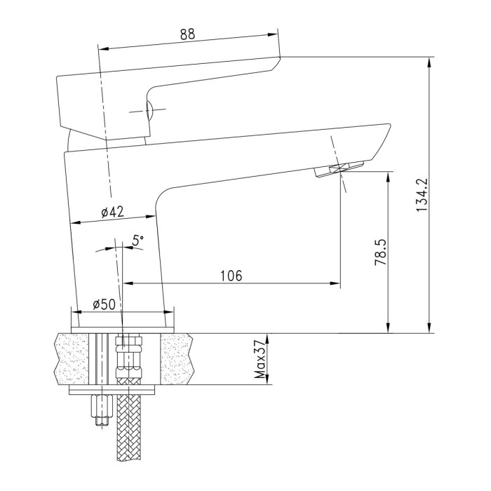 Змішувач для умивальника IMPRESE BRECLAV 05245W