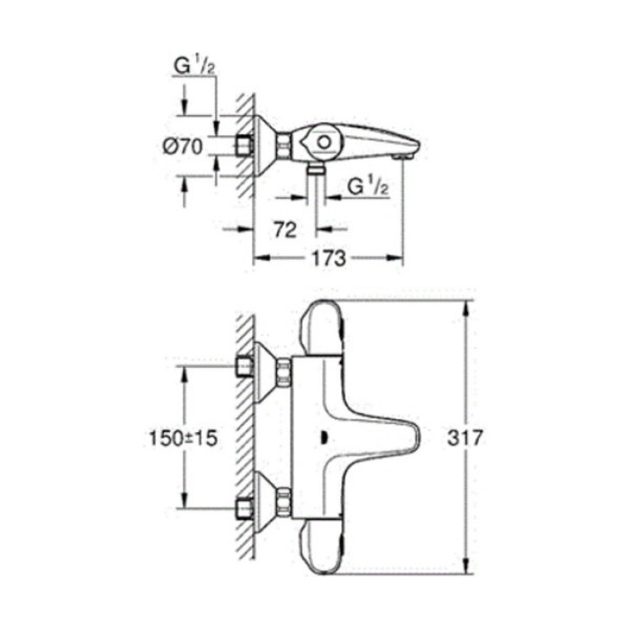 Термостат для ванны Grohe Grohtherm 1000