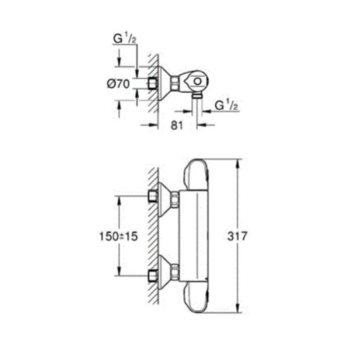 Термостат для душа Grohe Grohtherm 1000  (34143003)