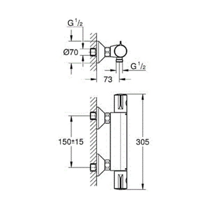 Термостат для душа Grohe Grohtherm 800 (34558000)