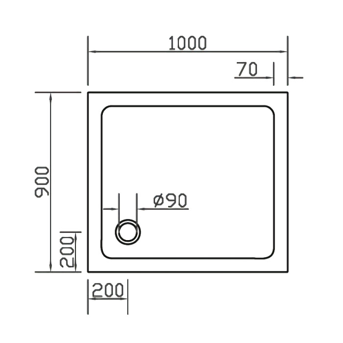 Поддон для душевой кабины EGER SMC 900*1000*35мм, прямоугольный