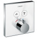 ShowerSelect Термостат  для двух потребителей, стеклянный, СМ белый/хром